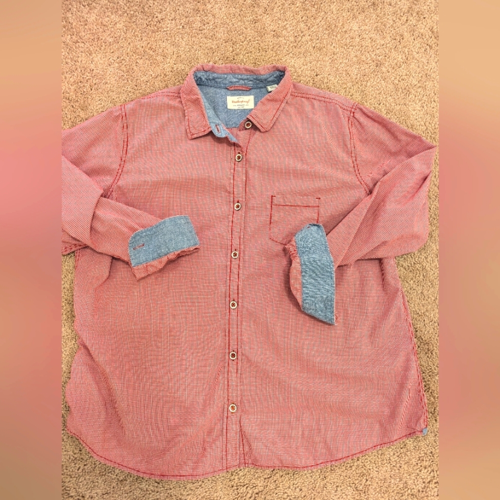 Weatherproof red check 2X button up